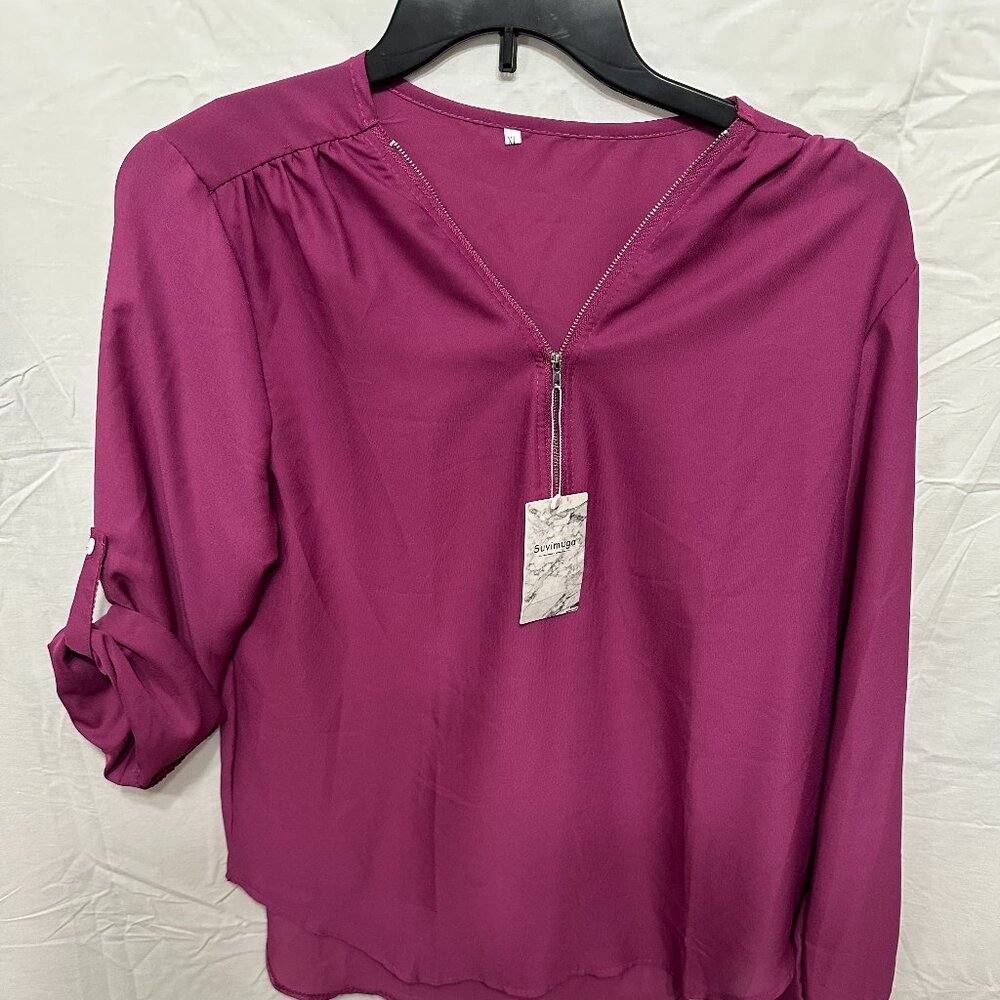 Women's XL silky feeling/100% polyester blouse...